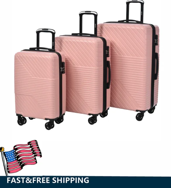 Luggage 3 Piece Sets Business Suitcase Hard Shell Expandable Spinner w/TSA Lock