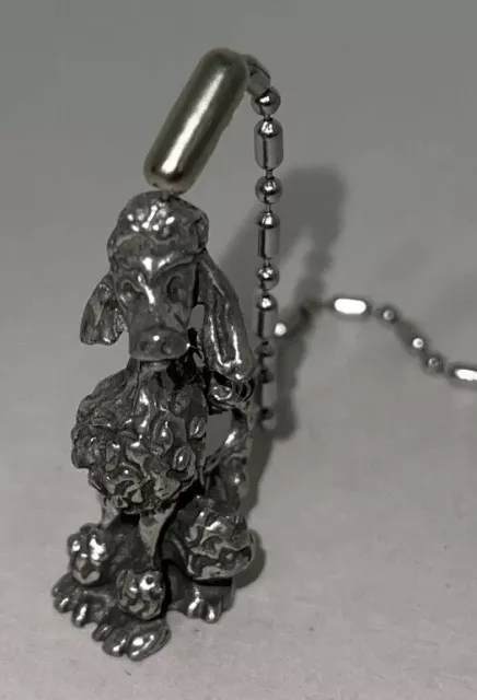 Poodle Fan Light Pull Pewter Dog Figurine Highly Detailed U.S. Made Lead-free