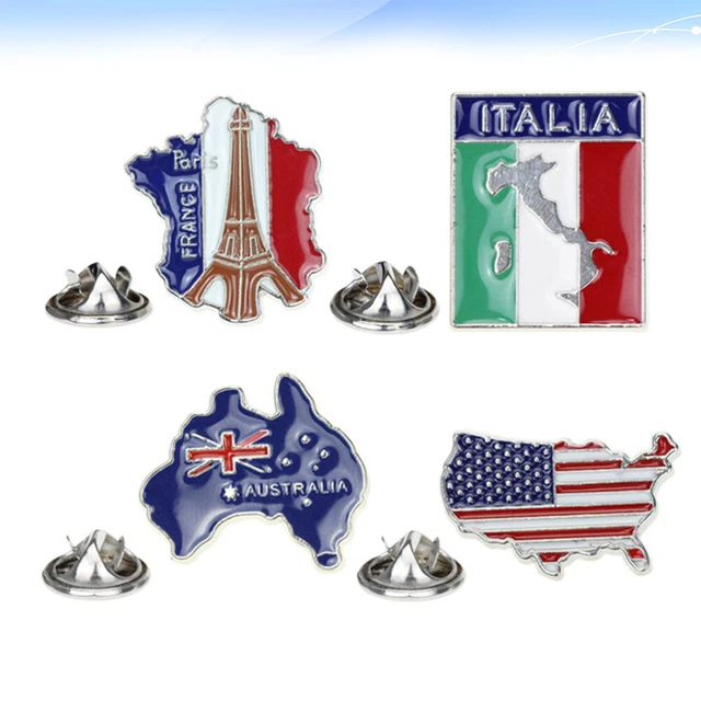 4 Pcs M Fräulein Gebäudeförmige Brustnadel Un Emaille-Pin Reise-Emaille-Pin