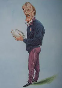 ROGER UTTLEY, ENGLAND RUGBY PRINT by JOHN IRELAND