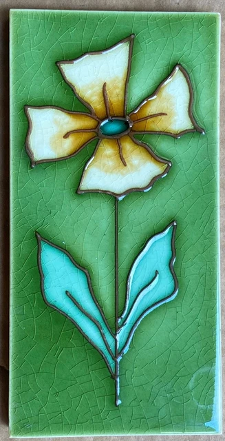 England - Antique Art Nouveau Majolica Border Tile C1900