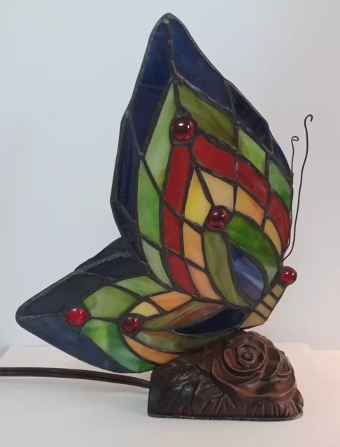 Tiffany Style Stained Glass Butterfly Table Lamp Table Light Accent Lamp