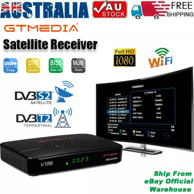 Digital FTA DVB-S2/S2X+T2 Satellite TV Receiver HDTV Sat Decoder PVR w/USB Wifi