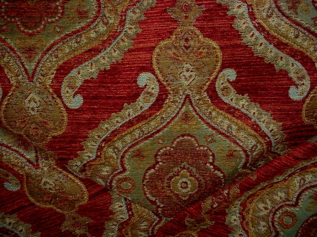 6-5/8Y Kravet Lee Jofa Rust Persian Floral Medallion Damask Upholstery Fabric 2