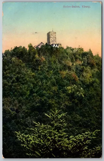 Baden Baden Germany c1910 Postcard Yburg Castle