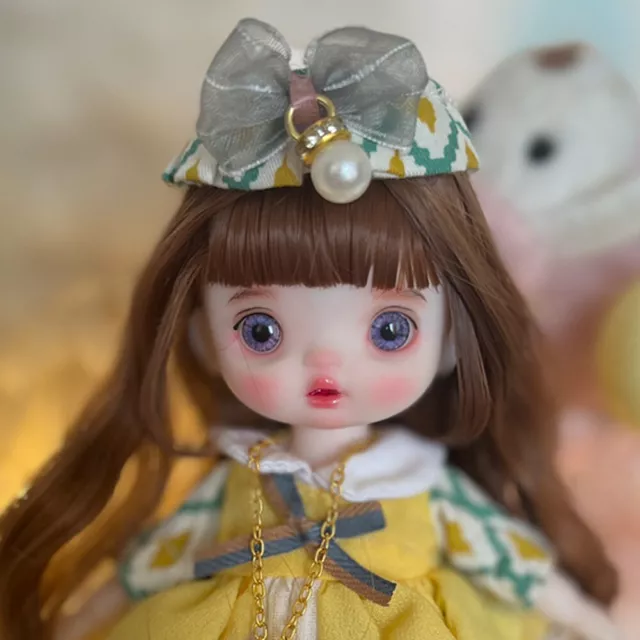 1/8 BJD Doll Mini Girl Doll Cute Face Dress Clothes Shoes Full Set Toy Lifelike