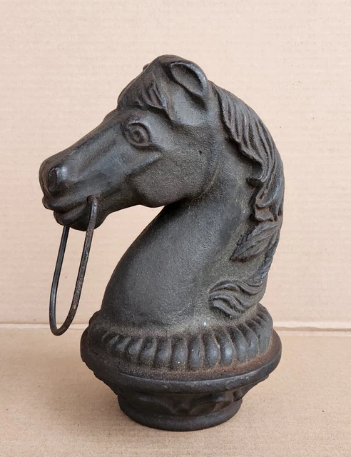 Vintage Cast Iron Horse Head Hitching Post Topper