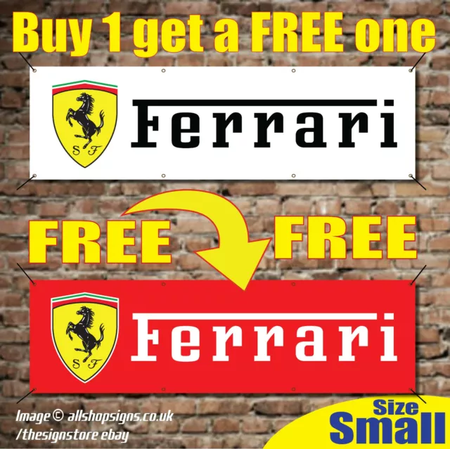 Ferrari Sports Car Stallion Logo Banner Garage Workshop PVC sign BUY 1 GET 1FREE