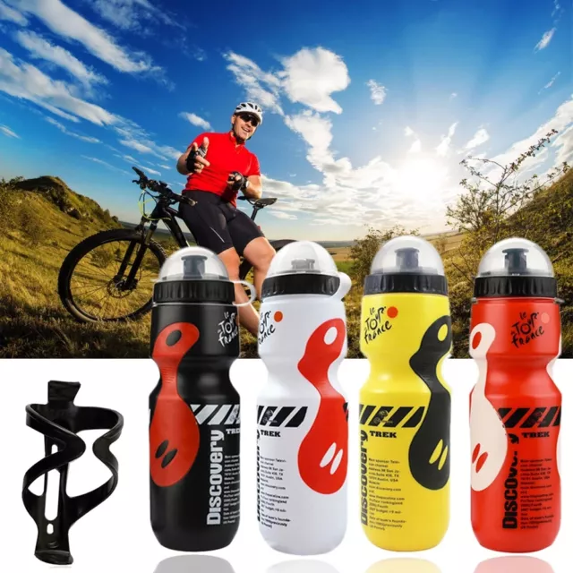 750ML Mountain Bike Bicycle Cycling Water Drink Bottle and Bottle Holder Cage UK