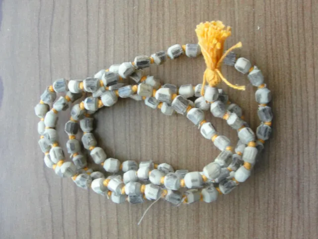 Handcrafted Japa Tulasi Mala Beads - Holy Tulasi- 108 Prayer Beads Knottet