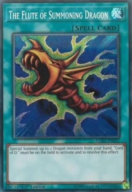 Yugioh-The Flute of Summoning Dragon-Secret Rare-1st Edition-LCKC EN027 (LP)