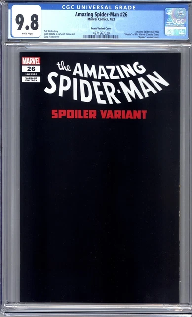 Amazing Spider-Man #26  Spolier Variant  Death of Kamala Khan Ms. Marvel CGC 9.8