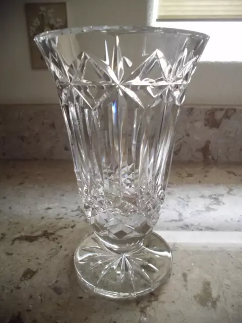 Waterford Crystal Balmoral Starburst Footed Vase 8 1/2"