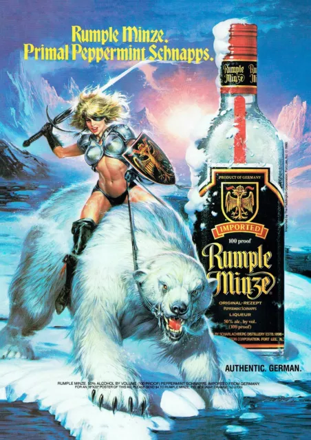 German Rumple Minze Primal Peppermint Schnapps Promotion Poster