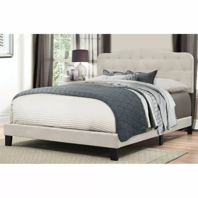 Hillsdale Nicole Upholstered King Panel Bed in Fog