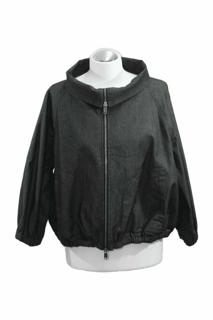 DKNY Giacca Donna Tgl 40 (L) Nero Giacca Bomber Giacca Jeans IN Denim