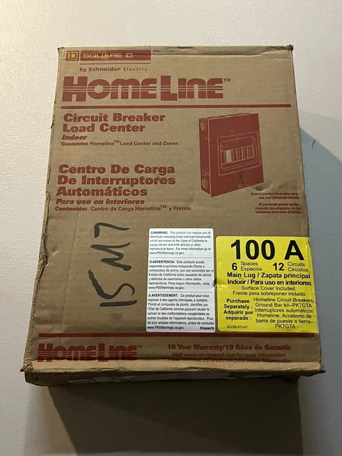 New Square D Homeline HOM612L100SCP Load Center 100 A 6-Space 12-Circuit Indoor