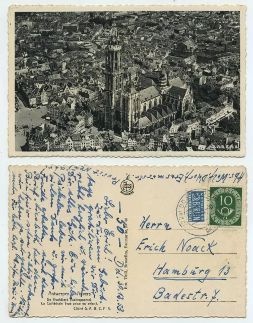 69929 - Antwerpen - Anvers - Cathedrale - Luftbild - AK, gelaufen 30.12.1953