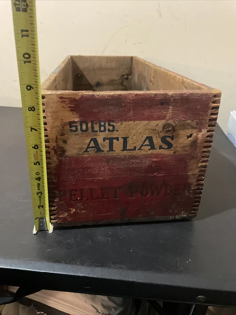 Antique ATLAS POWDER Co. Explosive Box Advertising Empty Wooden Crate 11