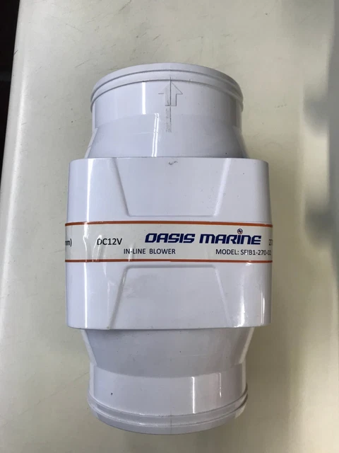 OASIS MARINE in-Line Bilge Boat Air Blower 4 inch 12V Exhaust Fan OASIS MARINE in-Line Bilge Boat Air Blower 4 inch 12V Exhaust Fan