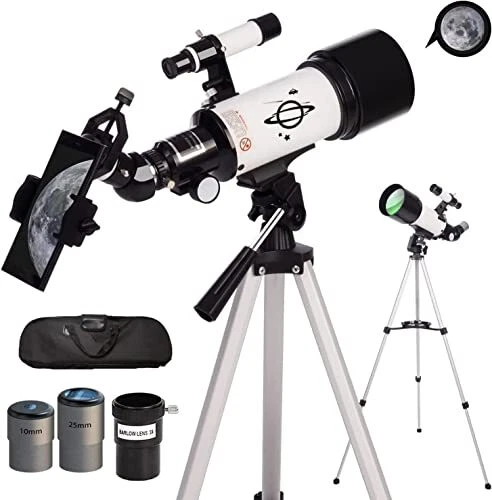 zukakii Telescope for Adults & Kids 70mm Aperture Astronomical Refractor Tele...