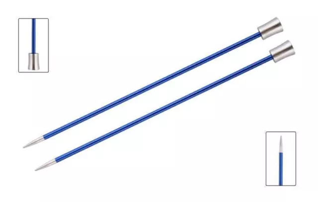 KnitPro Zing 35cm / 40cm Straight / Single Point Knitting Needles Aluminium