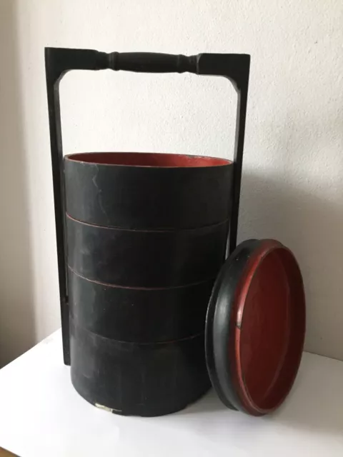 Antique Burmese lacquer lunch box storage 6