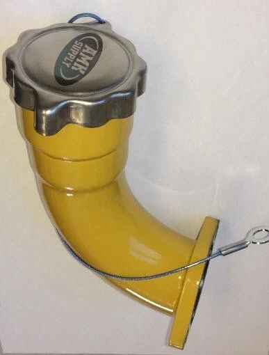 Cat Oil Fill tube and Cap - powder coated Cat yellow