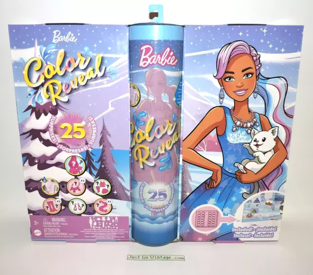 BARBIE COLOR REVEAL Advent Calendar 2022 Calendar 25 Toy Surprises Pets