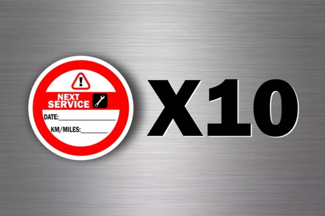 10x sticker aufkleber service etikett wartung kundendienst inspektion zettel r2