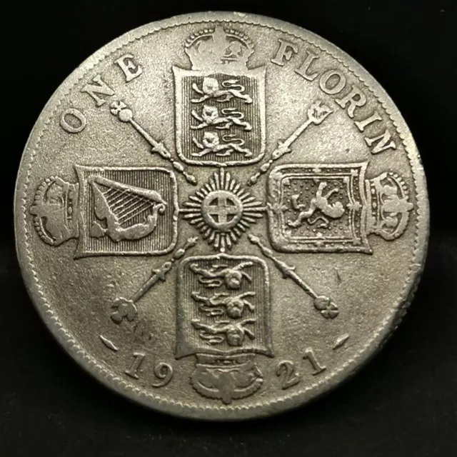 1 Florin 1921 Argent George V Royaume Uni / United Kingdom Silver