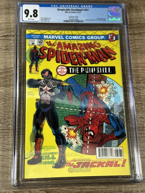 DESPICABLE DEADPOOL #287 CGC 9.8 *Lenticular ASM 129 Homage VARIANT* Punisher NM