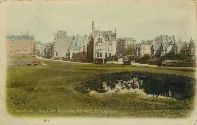 St. Andrews Scotland View Of City From The Seventeenth Hole OLD PHOTO