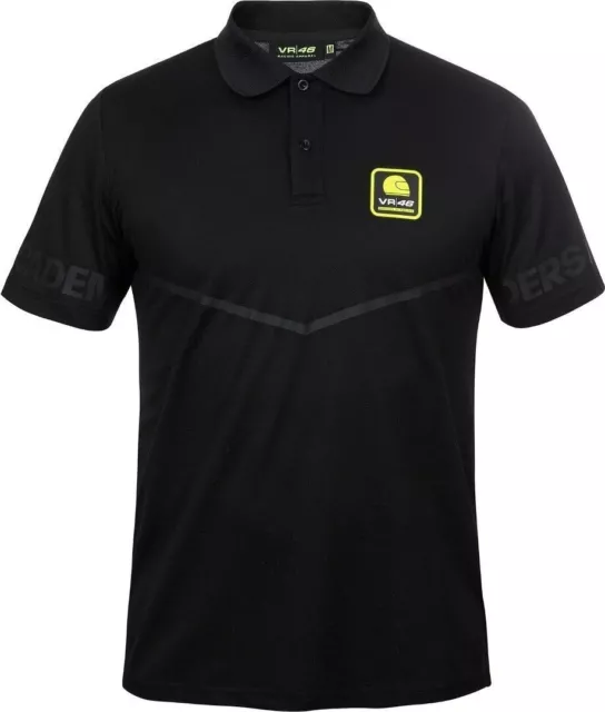 Valentino Rossi Herren VR46 Riders Academy Poloshirt T-Shirt, Schwarz, XS