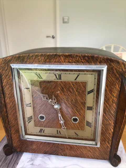 Enfield Royal made in England Mantle Clock Oak - serviced 2