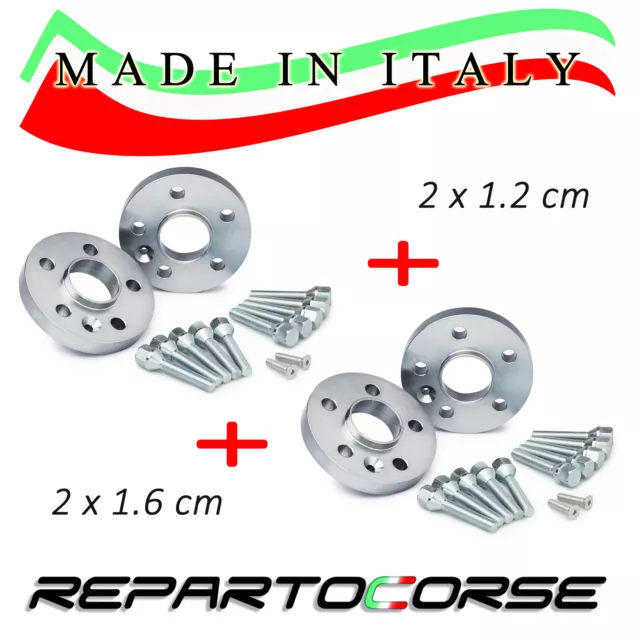 Set 4 Élargisseurs de Voie 12 + 16 MM repartocorse - Fiat 500 Abarth 145cv Du