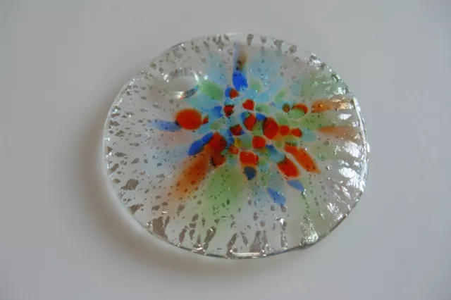 Anhänger aus original Muranoglas Schmuck aus Glas UNIKAT Handarbeit bunt Ø 55 mm