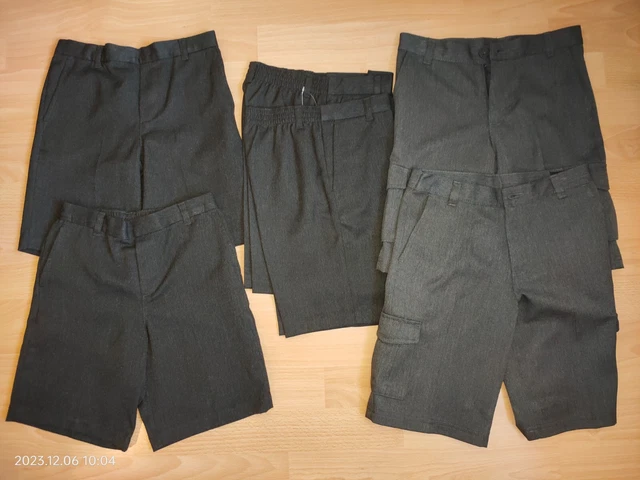 Pantaloncini scuola ragazzi. 7-8 anni. Nero/grigio. Nuovo / Altro