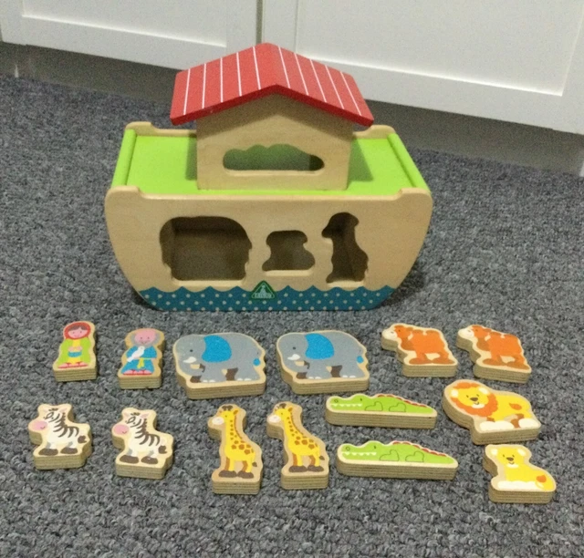 EARLY LEARNING CENTRE Wooden Noah’s Ark Shape Sorter Complete With All