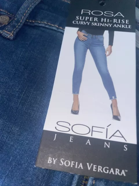 Sofia Jeans Sofia Vergara 11133 NEW Women Rosa High Rise Curvy Skinny Ankle  Jean