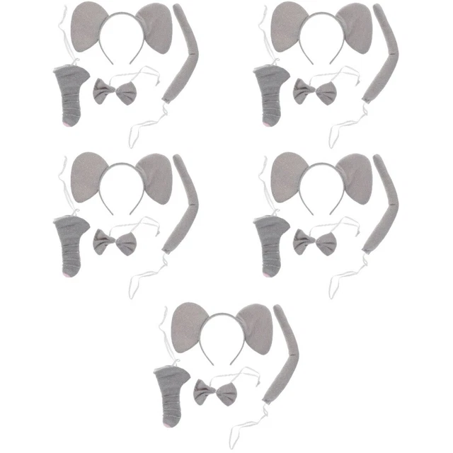 Traje de elefante joyería para el cabello para niños mosca animal para niños tela gris