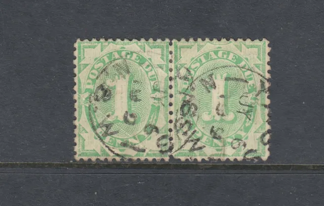 POSTAGE DUES, 1906-08 WMK CROWN/A: 1d Green SG D46, Emerald BW D47B, f/used pair