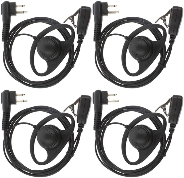 Earpiece Headset PTT for Motorola Two Way Radio Walkie Talkie 2pin(Pack of 4)