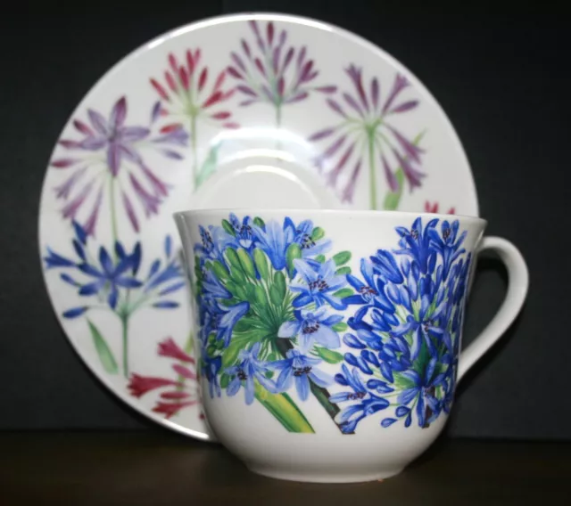 Roy Kirkham Breakfast Cup And Saucer 'Agapanthus' Large Cup & Saucer