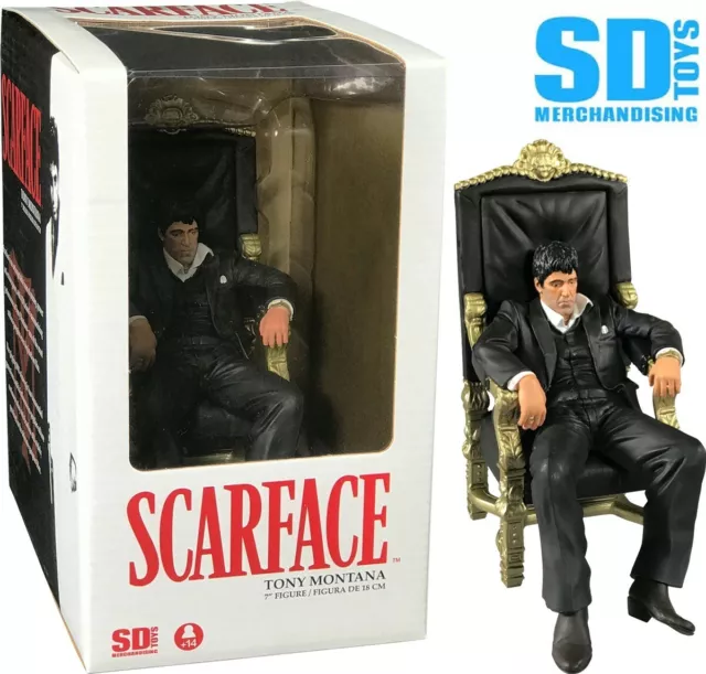 SCARFACE Al Pacino Tony Montana sul Trono Statuetta Action Figure Movie Icons