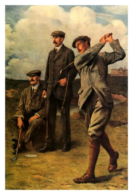 Great Triumvirate Golf Three Golfers Golfing Sport Vintage Poster Repro FREE S/H