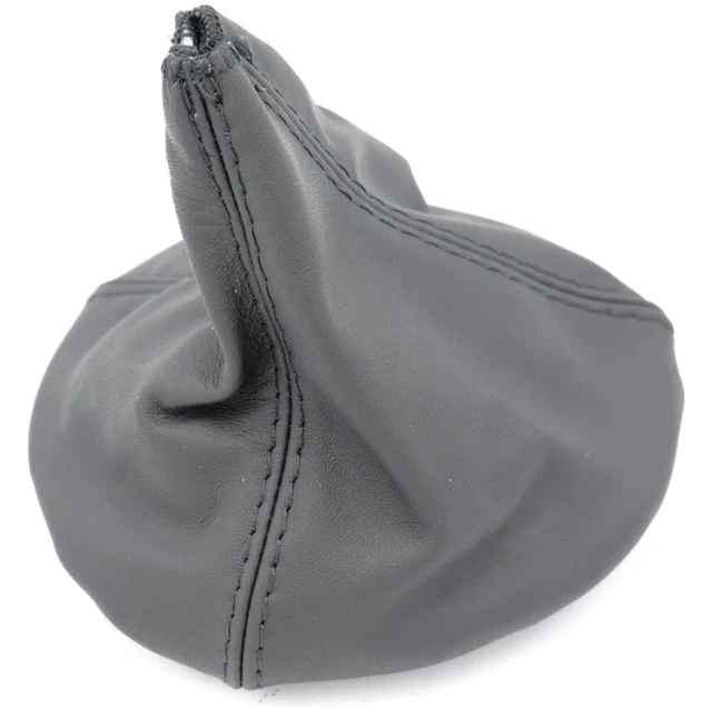 Custom Red Double Stitch Leather Gear Gaiter For Fiat 500 & Abarth (2007+) – Real Leather Interior Styling - View #2