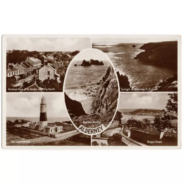 ALDERNEY Channel Islands Multi View RP Postcard, Unused