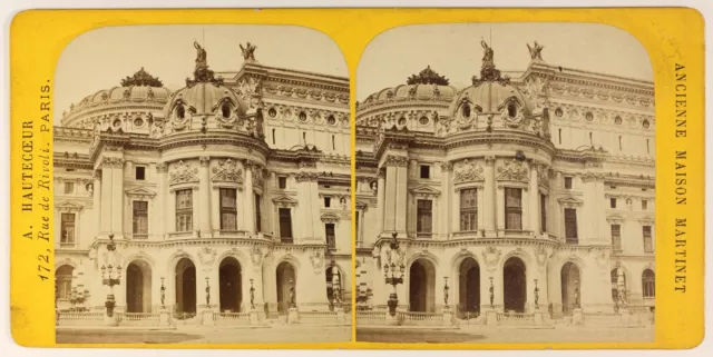 Paris Opéra Garnier Frankreich Foto Stereo PL55L4n Vintage Albumin c1880