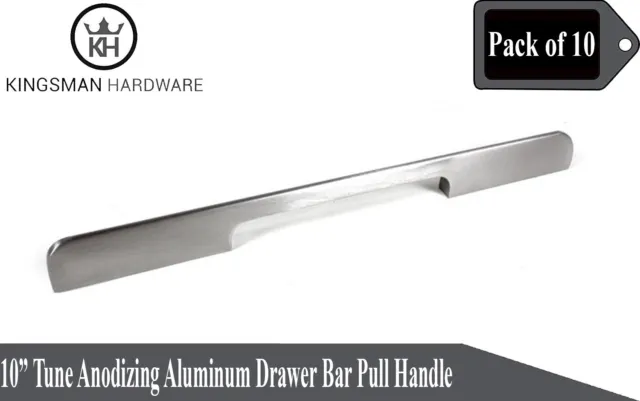 Set of 10 - 10' Tune Series Anodizing Aluminum Cabinet Bar Pull Handle